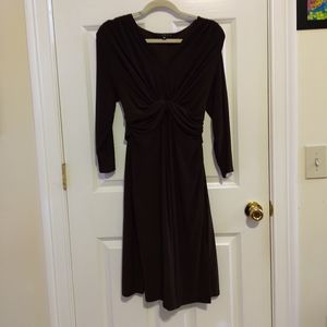 Tiana B Women's Chocolate Brown Long Sleeve Dress  Mid Length Fit Flare Size XL